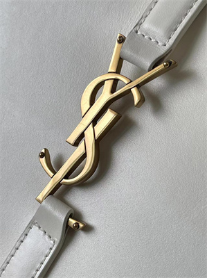 Y.S.L LE 5 A 7 HOBO BAG In White Smooth Leather