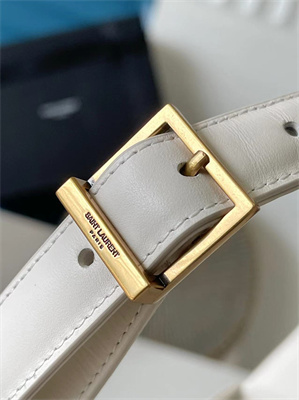 Y.S.L LE 5 A 7 HOBO BAG In White Smooth Leather