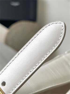 Y.S.L LE 5 A 7 HOBO BAG In White Smooth Leather