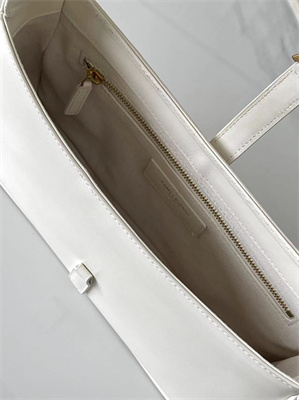 Y.S.L LE 5 A 7 HOBO BAG In White Smooth Leather