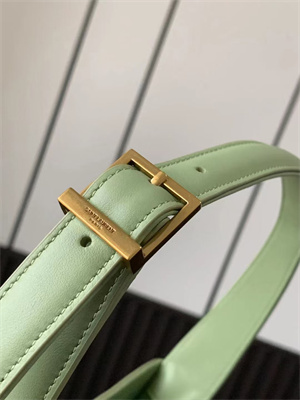 Y.S.L LE 5 A 7 HOBO BAG In Avocado Green Smooth Leather