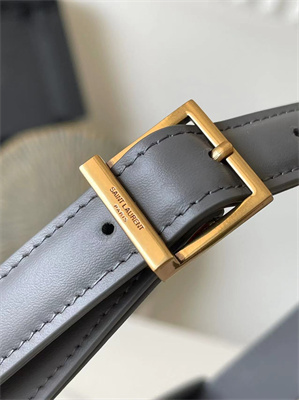 Y.S.L LE 5 A 7 HOBO BAG In Grey Smooth Leather