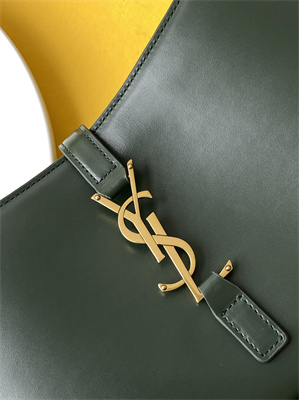 Y.S.L LE 5 A 7 HOBO BAG In Dk Green Smooth Leather