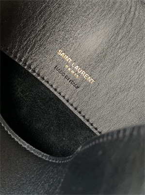 Y.S.L LE 37 In Black Shiny Leather Bucket Bag