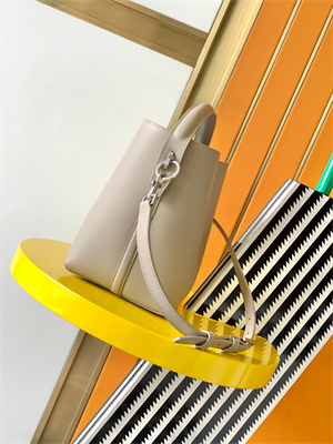 Y.S.L LE 37 SMALL In Lt Beige Shinny Leather Bucket Bag