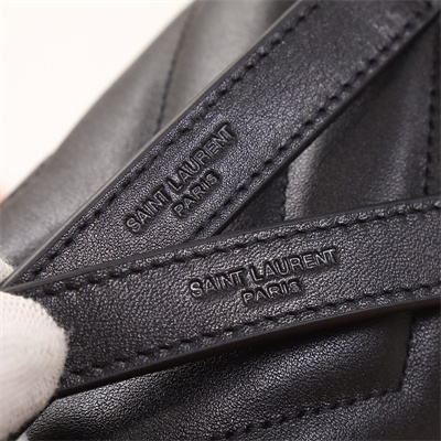 Y.S.L LOULOU MEDIUM In Black Quilted Calfskin Leather Gold Tone Metal