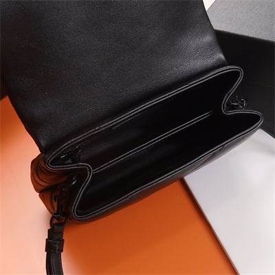 Y.S.L TOY LOULOU In Black Quilted Calfskin Leather Black Tone Metal