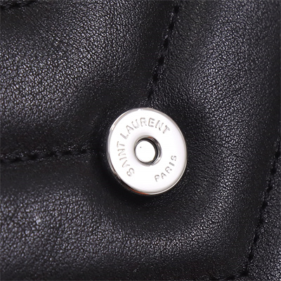 Y.S.L TOY LOULOU In Black Quilted Calfskin Leather Silver Tone Metal