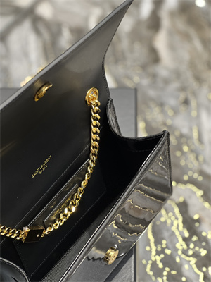 Y.S.L KATE SMALL IN Patent Leather Gold Tone Metal Black Color