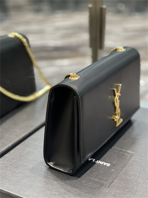 Y.S.L KATE MEDIUM IN SMOOTH Leather Gold Tone Metal Black Color