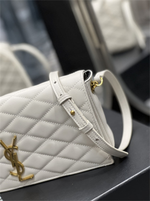 Y.S.L KATE 99 IN QUILTED NAPPA LAMBSKIN LEATHER White Color Gold Tone Metal