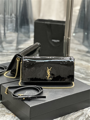 Y.S.L KATE 99 IN PATENT LEATHER Black Color Gold Tone Metal