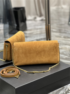 Y.S.L KATE 99 IN SUEDE LEATHER Brown Color Gold Tone Metal