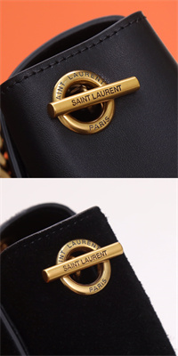 Y.S.L REVERSIBLE KATE MEDIUM Gold Tone Metal Black Color