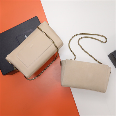 Y.S.L REVERSIBLE KATE MEDIUM Gold Tone Metal Lt Beige Color