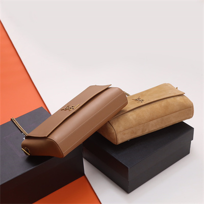 Y.S.L REVERSIBLE KATE MEDIUM Gold Tone Metal Brown Color