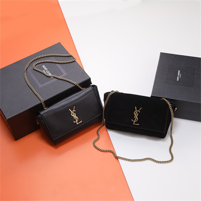 Y.S.L REVERSIBLE KATE SMALL Gold Tone Metal Black Color