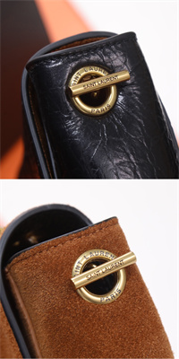 Y.S.L REVERSIBLE KATE SMALL Gold Tone Metal Black/Brown Color