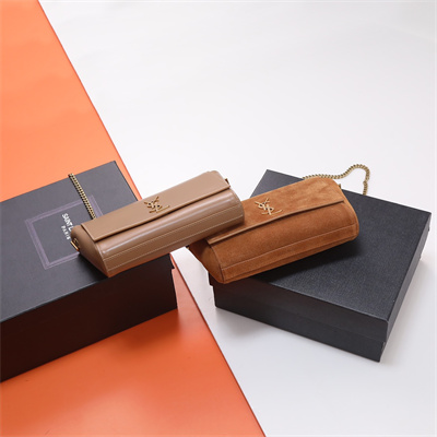 Y.S.L REVERSIBLE KATE SMALL Gold Tone Metal Brown Color