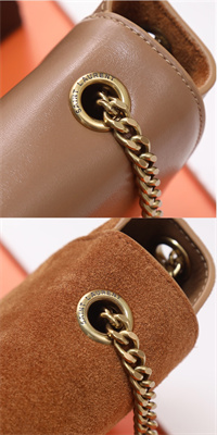 Y.S.L REVERSIBLE KATE SMALL Gold Tone Metal Brown Color