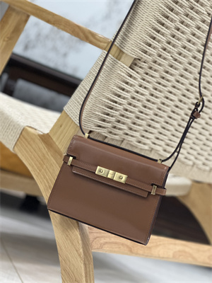 y.s.l manhattan mini crossbody bag in box Sa**t Lau*nt brown color