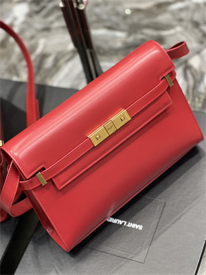 y.s.l manhattan shoulder bag in box Sa**t Lau*nt red color