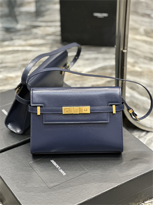 y.s.l manhattan small shoulder bag in box Sa**t Lau*nt navy color