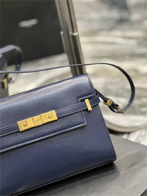 y.s.l manhattan small shoulder bag in box Sa**t Lau*nt navy color