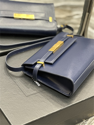 y.s.l manhattan small shoulder bag in box Sa**t Lau*nt navy color