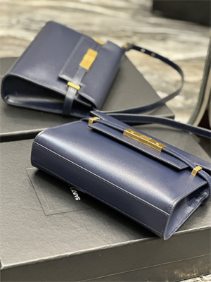 y.s.l manhattan small shoulder bag in box Sa**t Lau*nt navy color
