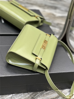 y.s.l manhattan small shoulder bag in box Sa**t Lau*nt lt green color