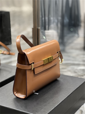 y.s.l manhattan small shoulder bag in box Sa**t Lau*nt brown color
