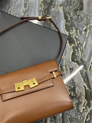 y.s.l manhattan small shoulder bag in box Sa**t Lau*nt brown color