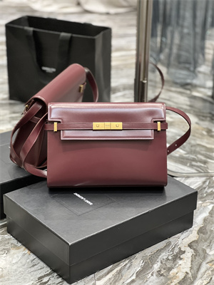 y.s.l manhattan shoulder bag in box Sa**t Lau*nt burgundy color