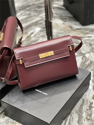 y.s.l manhattan shoulder bag in box Sa**t Lau*nt burgundy color