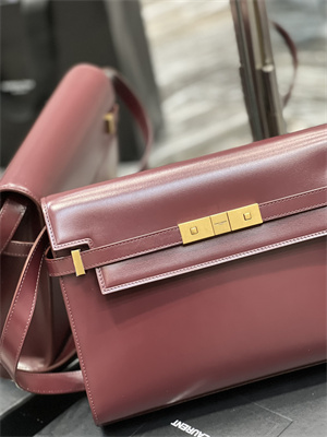 y.s.l manhattan shoulder bag in box Sa**t Lau*nt burgundy color