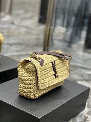 Y.S.L NIKI BABY In Raffia and Leather Beige Color