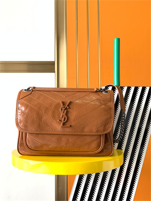 Y.S.L NIKI MEDIUM In Vintage Leather Brown Color