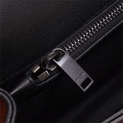 Y.S.L COLLEGE LARGE BAG IN QUILTED Leather Black Tone Metal Black Color