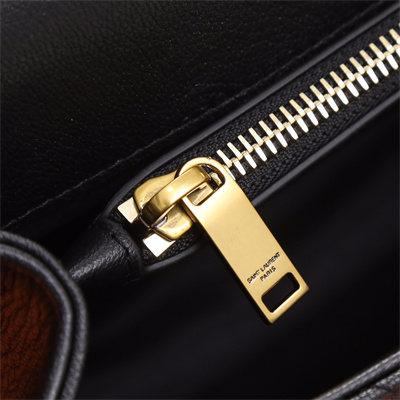 Y.S.L COLLEGE LARGE BAG IN QUILTED Leather Gold Tone Metal Black Color