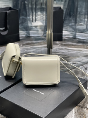 Y.S.L SOLFERINO SMALL SATCHEL IN BOX SAINT LAUREN Gold Tone Metal White Color