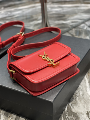 Y.S.L SOLFERINO SMALL SATCHEL IN BOX SAINT LAUREN Gold Tone Metal Red Color