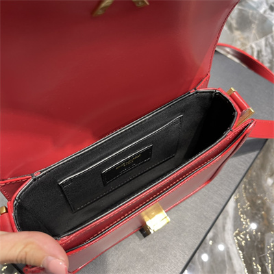 Y.S.L SOLFERINO SMALL SATCHEL IN BOX SAINT LAUREN Gold Tone Metal Red Color