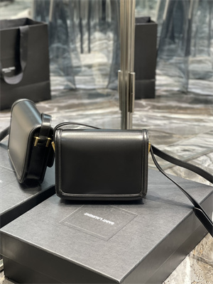 Y.S.L SOLFERINO SMALL SATCHEL IN BOX SAINT LAUREN Gold Tone Metal Black Color