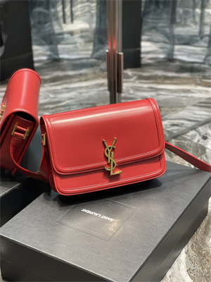 Y.S.L SOLFERINO MEDIUM SATCHEL IN BOX SAINT LAUREN Gold Tone Metal Red Color