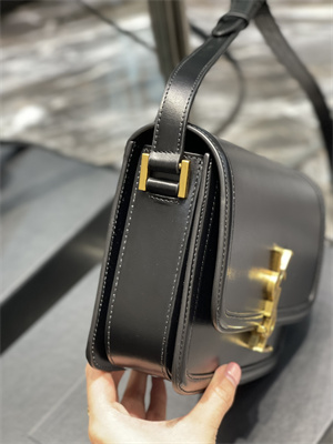 Y.S.L SOLFERINO MEDIUM SATCHEL IN BOX SAINT LAUREN Gold Tone Metal Black Color