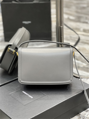 Y.S.L SOLFERINO MEDIUM SATCHEL IN BOX SAINT LAUREN Gold Tone Metal Grey Color