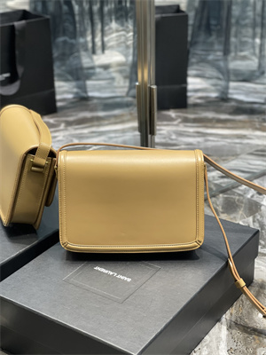 Y.S.L SOLFERINO MEDIUM SATCHEL IN BOX SAINT LAUREN Gold Tone Metal Dk Beige Color