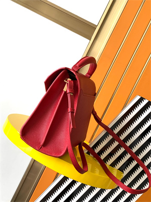 Y.S.L CASSANDRA MEDIUM TOP HANDLE BAG IN DE POUDRE EMBOSSED LEATHER Gold Tone Metal Red Color