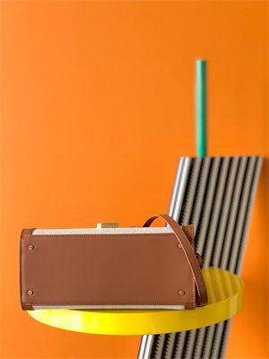 Y.S.L CASSANDRA MEDIUM TOP HANDLE BAG IN Cotton Canvas and Leather Gold Tone Metal